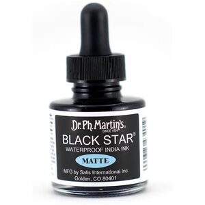 🔥5 FOR $25🔥 Dr. Ph. Martin's Black Star Matte India Ink